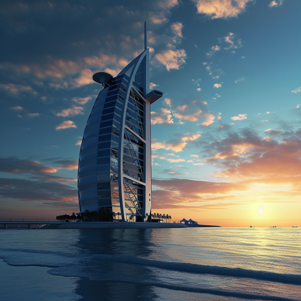 طراحی نمای ساختمان برج العرب دبی