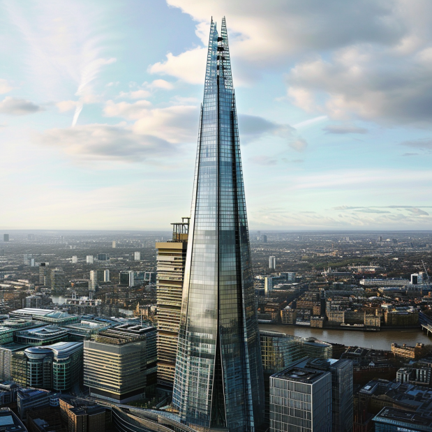 طراحی نمای ساختمان مدرن برج شارد لندن