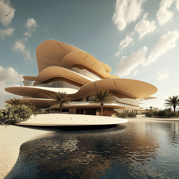 طرح نمای ساختمان موزه ملی قطر