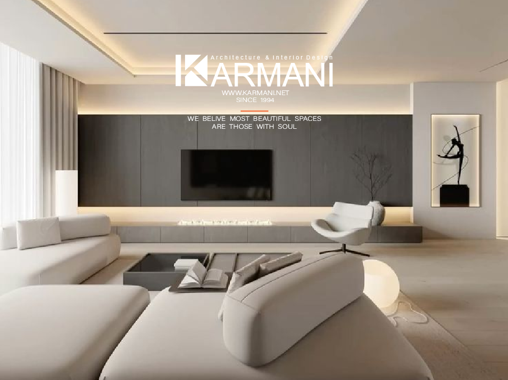 دیوارِ TV در معماری داخلی معاصر: ادغام تکنولوژی، نورپردازی و متریال